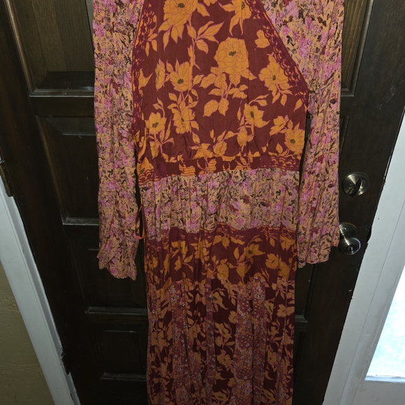 Free People Tilda Wrap Dress in Red and Pink - Picture 5 of 5